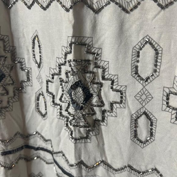 NWT LOGO Lavish Beaded Mini Dress is Gray - Size XS - Picture 2 of 7